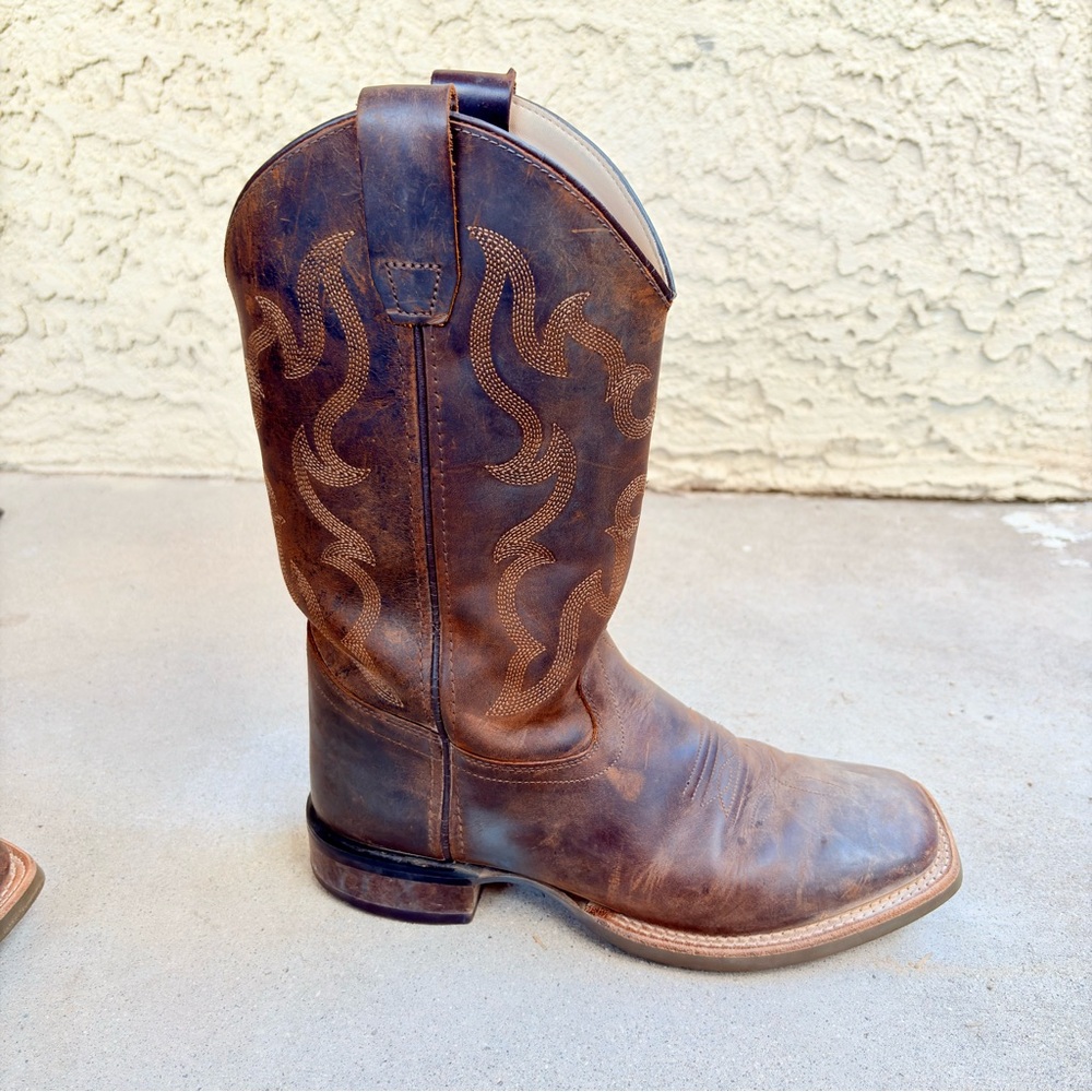 Brown Leather Heeled Boots